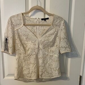 Nanette Lepore Cream Lace Blouse